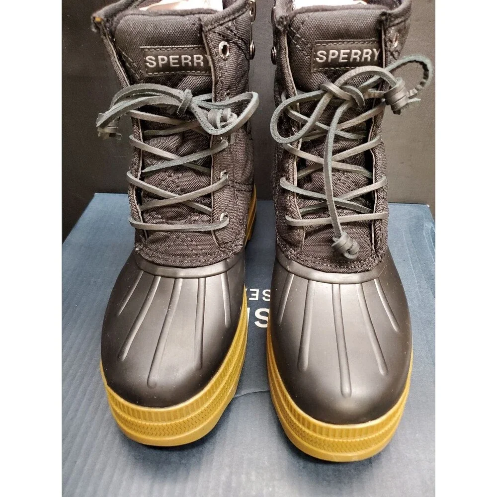 Sperry Saltwater 2.0 Women's Round Toe Black Duck Boots Size 8